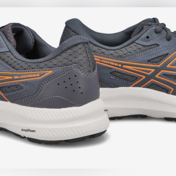 ASICS Men’s Gel-Contend 8 Running Shoe / Athletic Shoe - Grey / White / Orange - Picture 4 of 12
